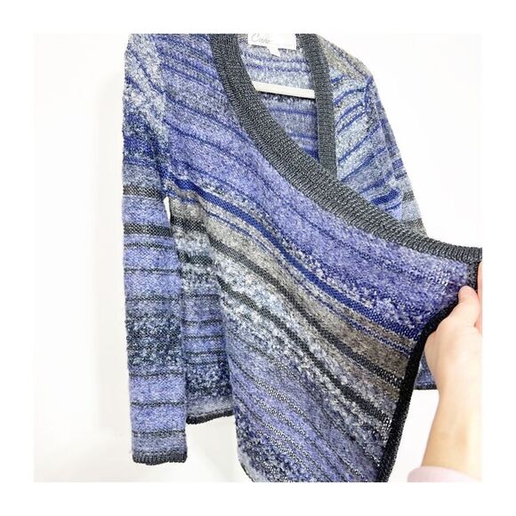 Curio New York Sweater Womens Large Cardigan Open Draping Multicolor Wool Blend - Picture 6 of 7